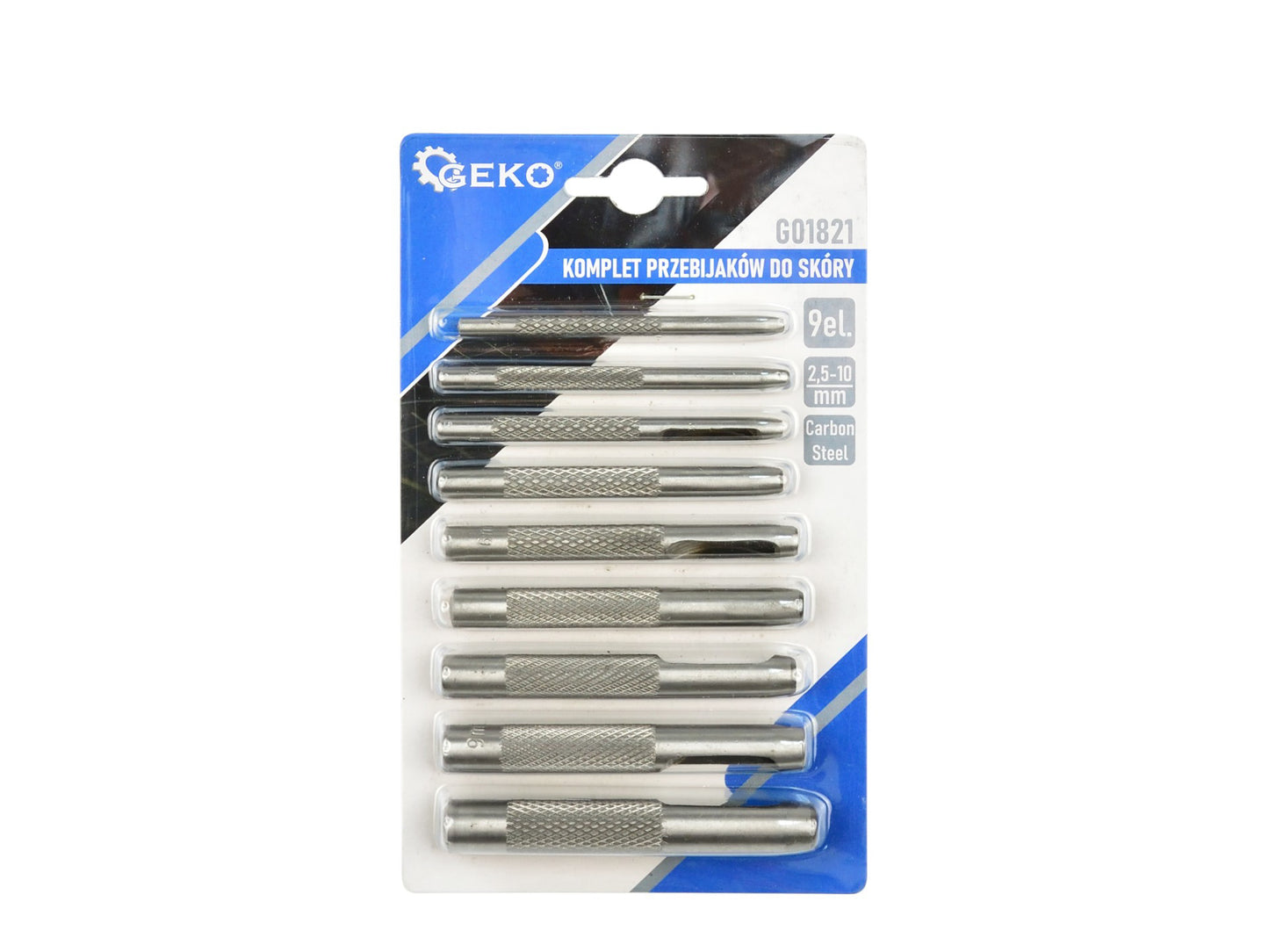 Set perforatoare pentru piele, 9 elemente, Geko G01821