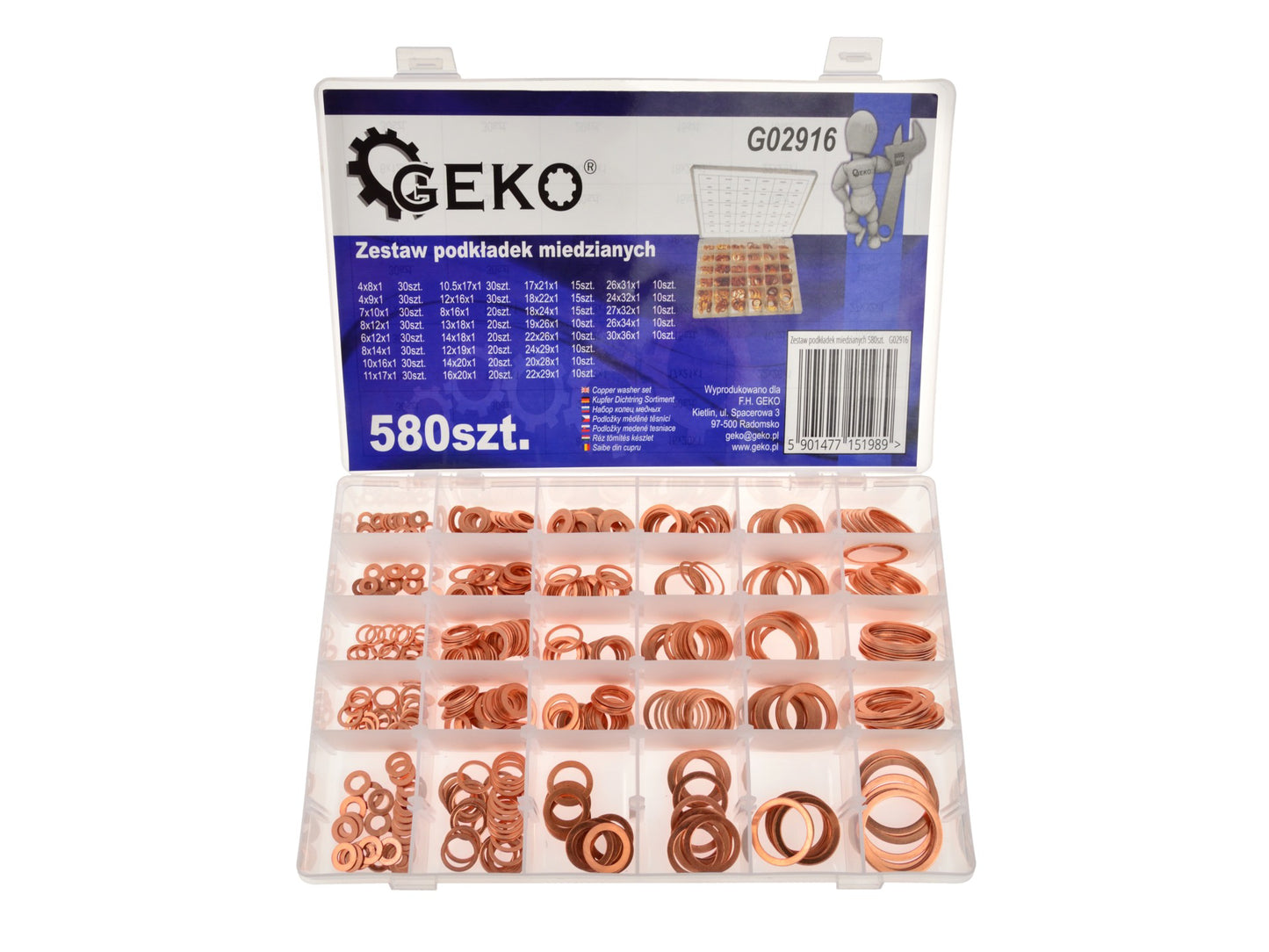 Set saibe cupru, 580 elemente, Geko G02916