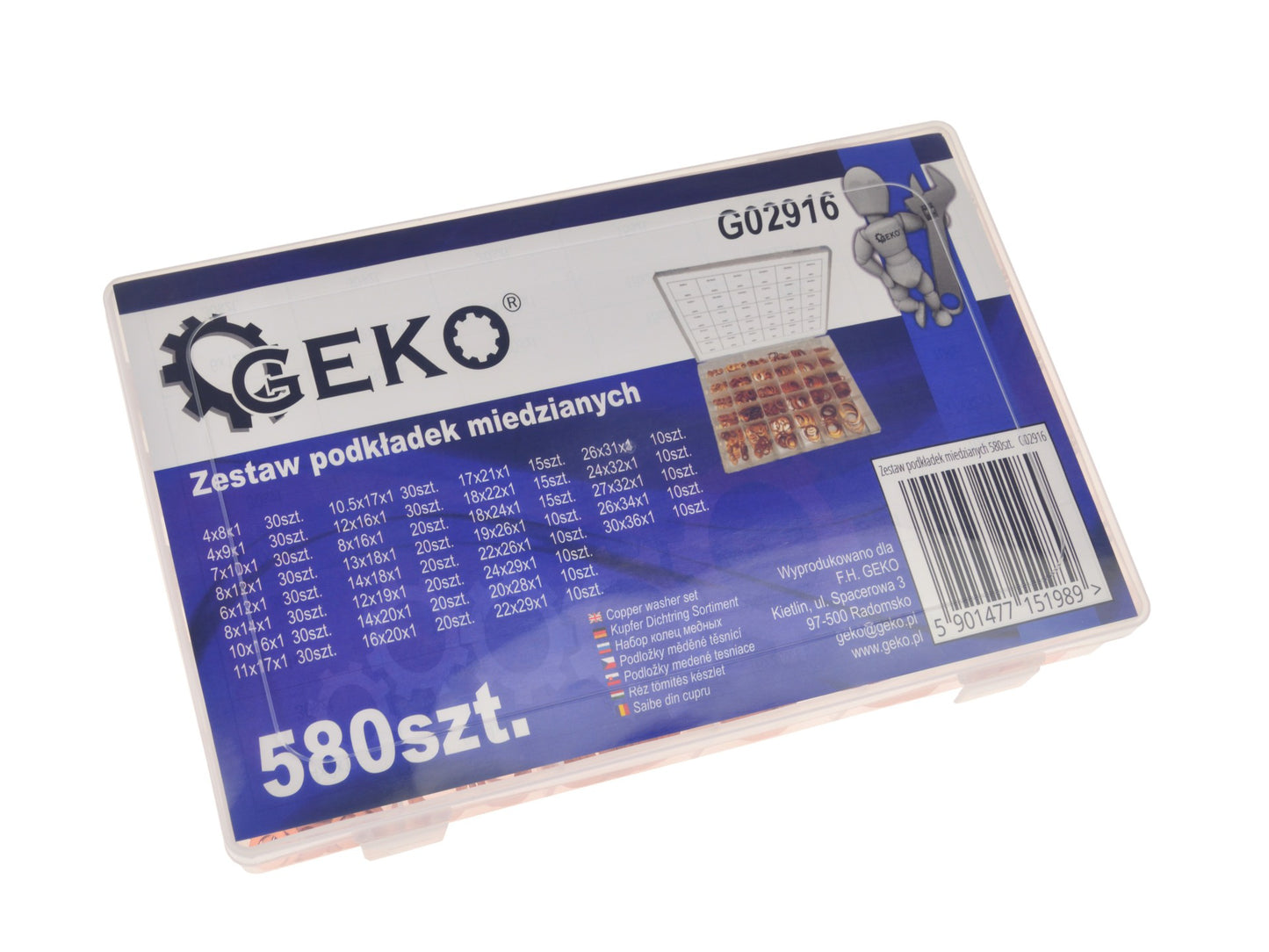 Set saibe cupru, 580 elemente, Geko G02916