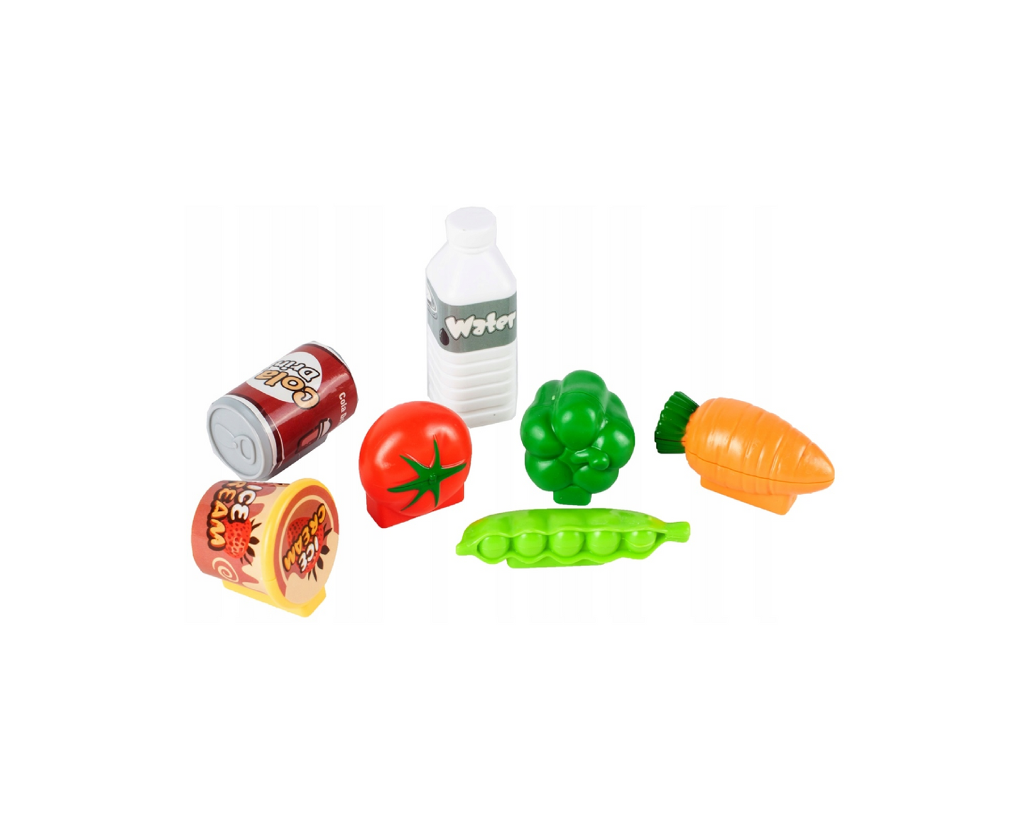 Set casa de marcat cu afisaj LCD, bani, card, alimente, 24 elemente, MalPlay 108459