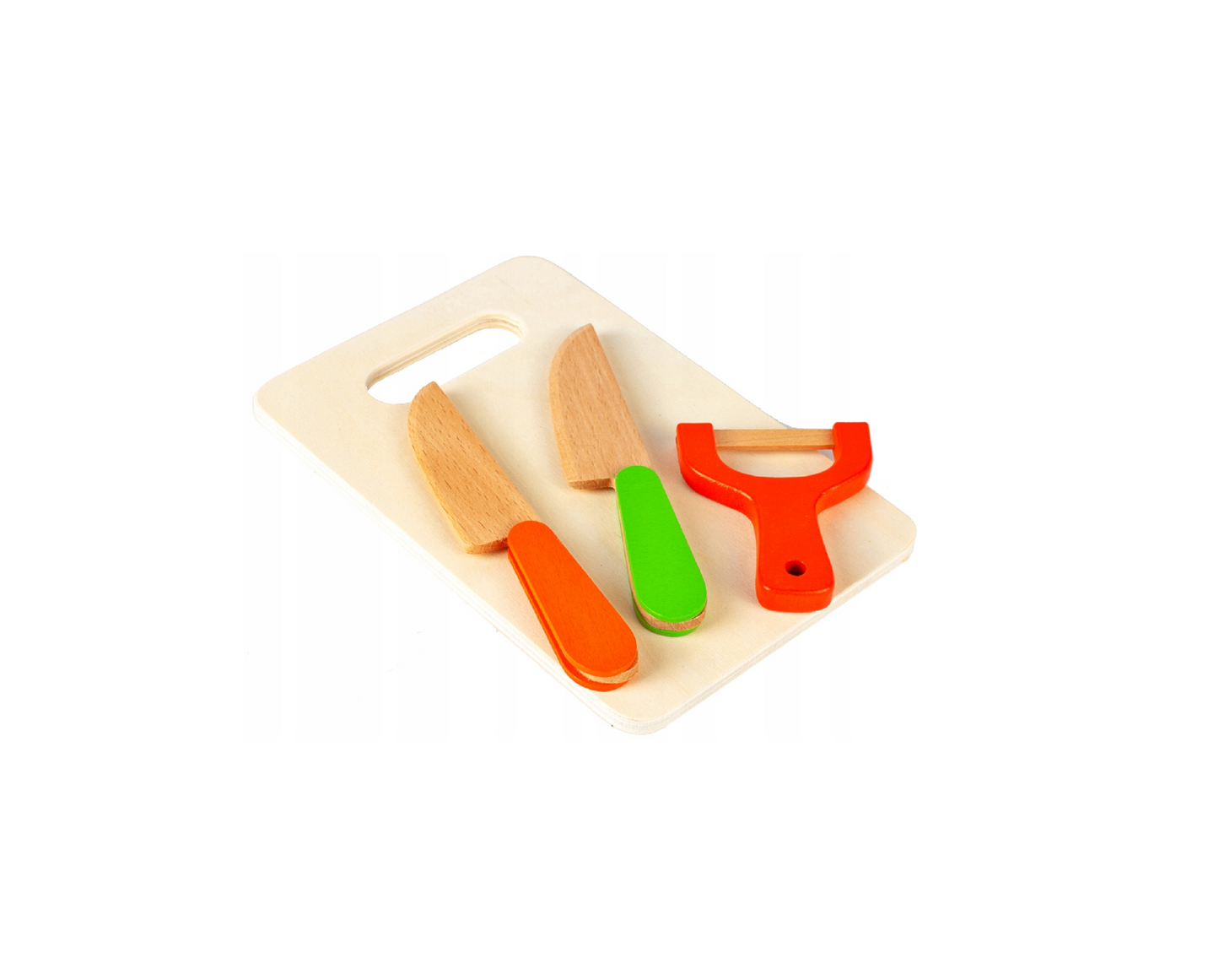 Set legume si fructe din lemn cu magnet, tocator, 17 elemente, MalPlay 108501