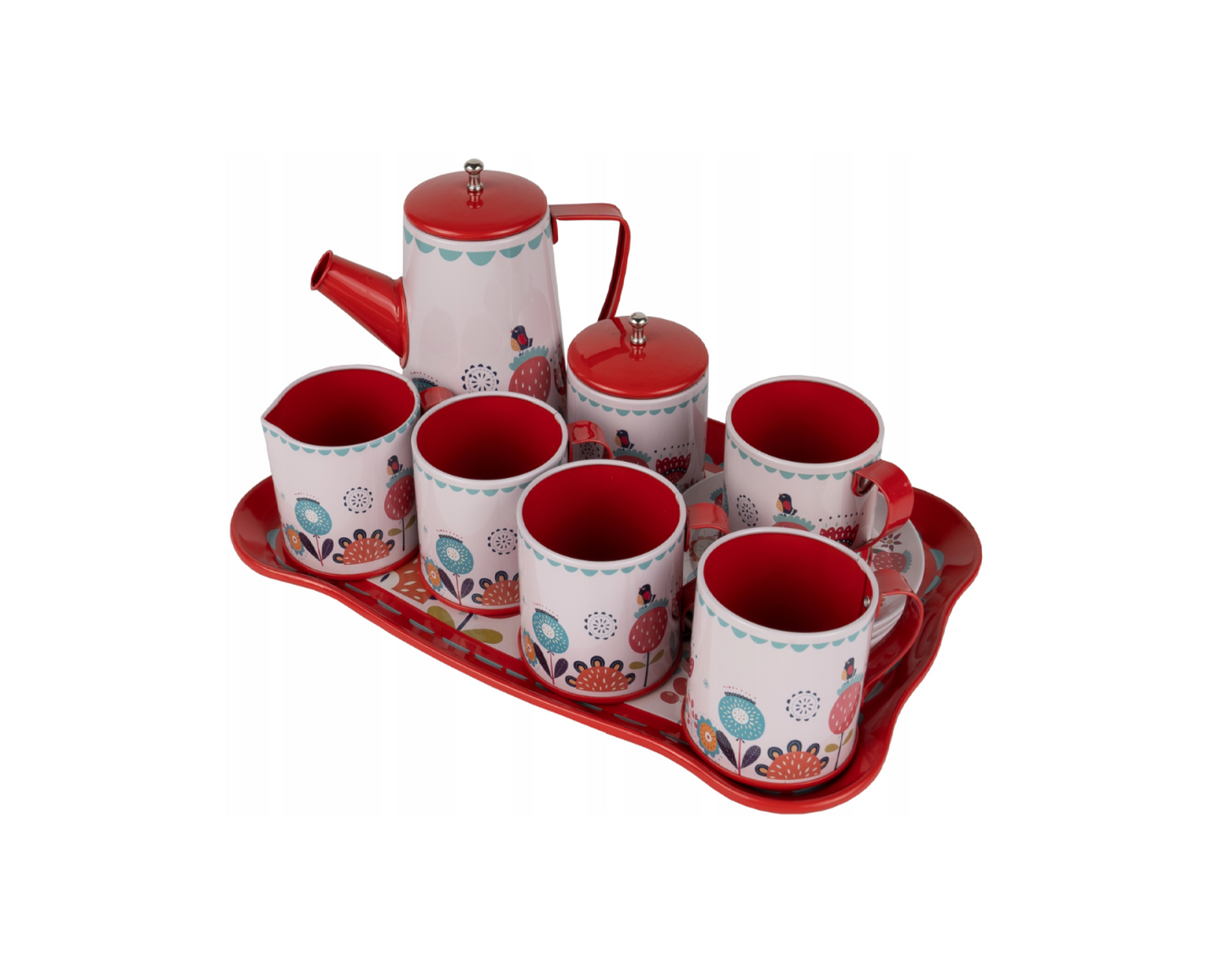 Set ceai cu model floral, 12 piese, MalPlay 109414