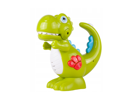 Dinozaur interactiv cu sunete si lumini, 16.5 cm, MalPlay 108918