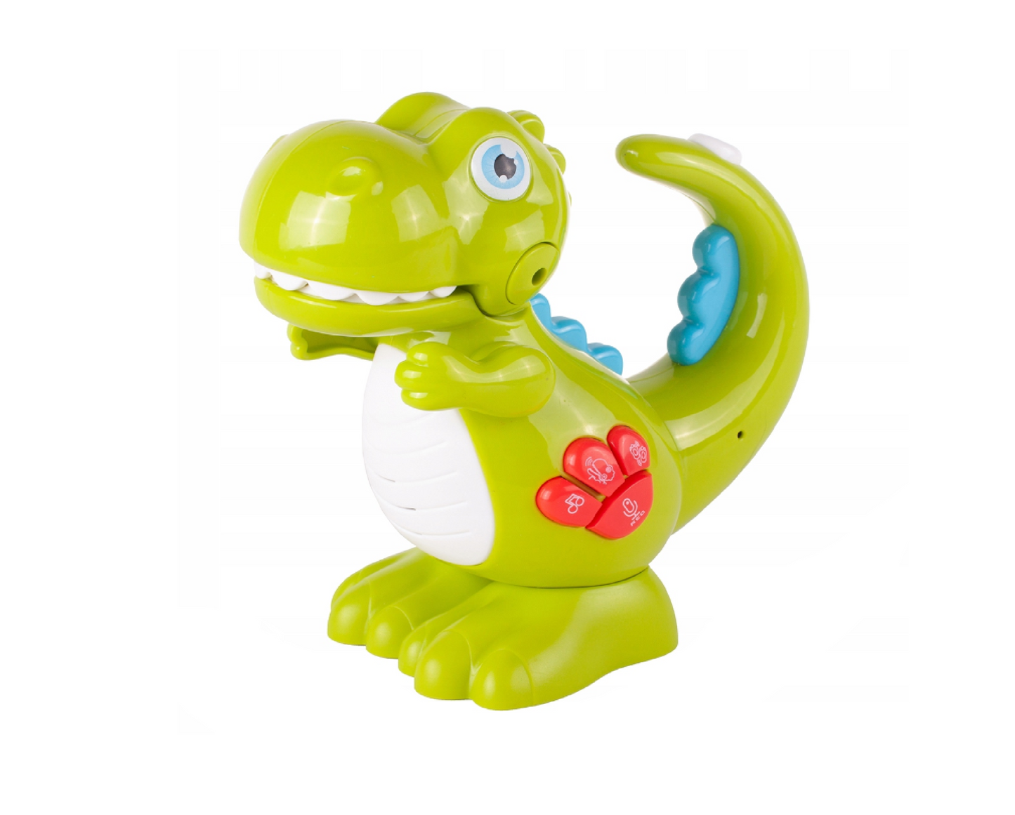 Dinozaur interactiv cu sunete si lumini, 16.5 cm, MalPlay 108918