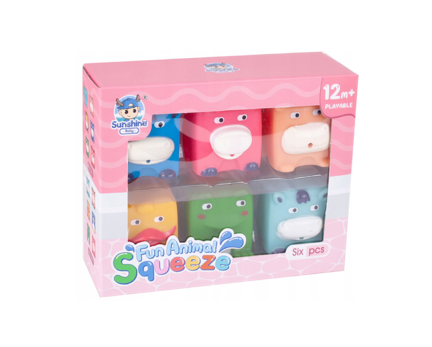 Set blocuri moi senzoriale animalute, 5 x 5 x 5 cm, 6 elemente, MalPlay 109424