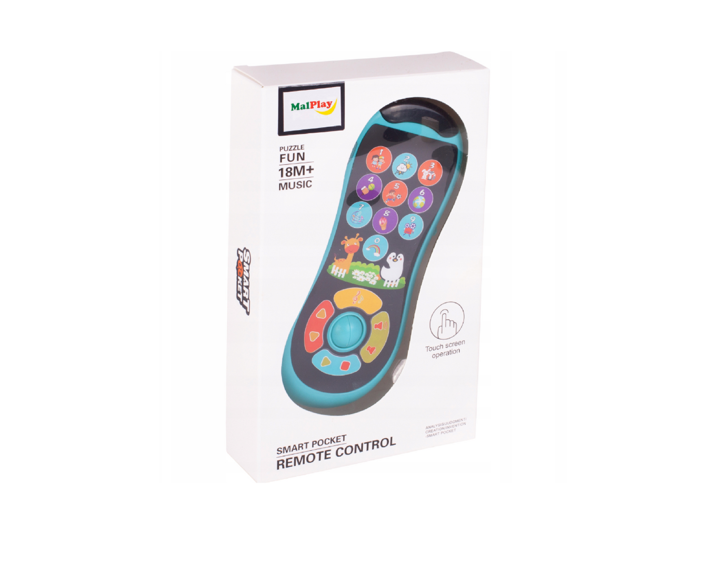 Telecomanda interactiva cu lumini si sunete, 17 x 7 x 3 cm, MalPlay 109437