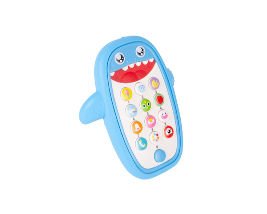 Telefon interactiv in forma de rechin, 13 x 7,5 x 2,5 cm, MalPlay 109491
