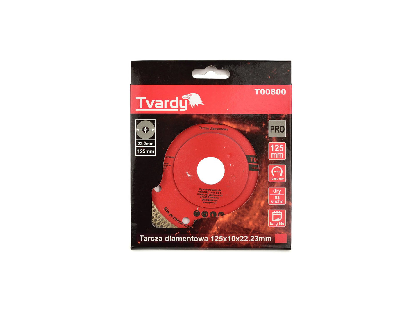 Disc diamantat pentru taierea gresiei, 125 x 10 x 22.23 mm, Tvardy T00800