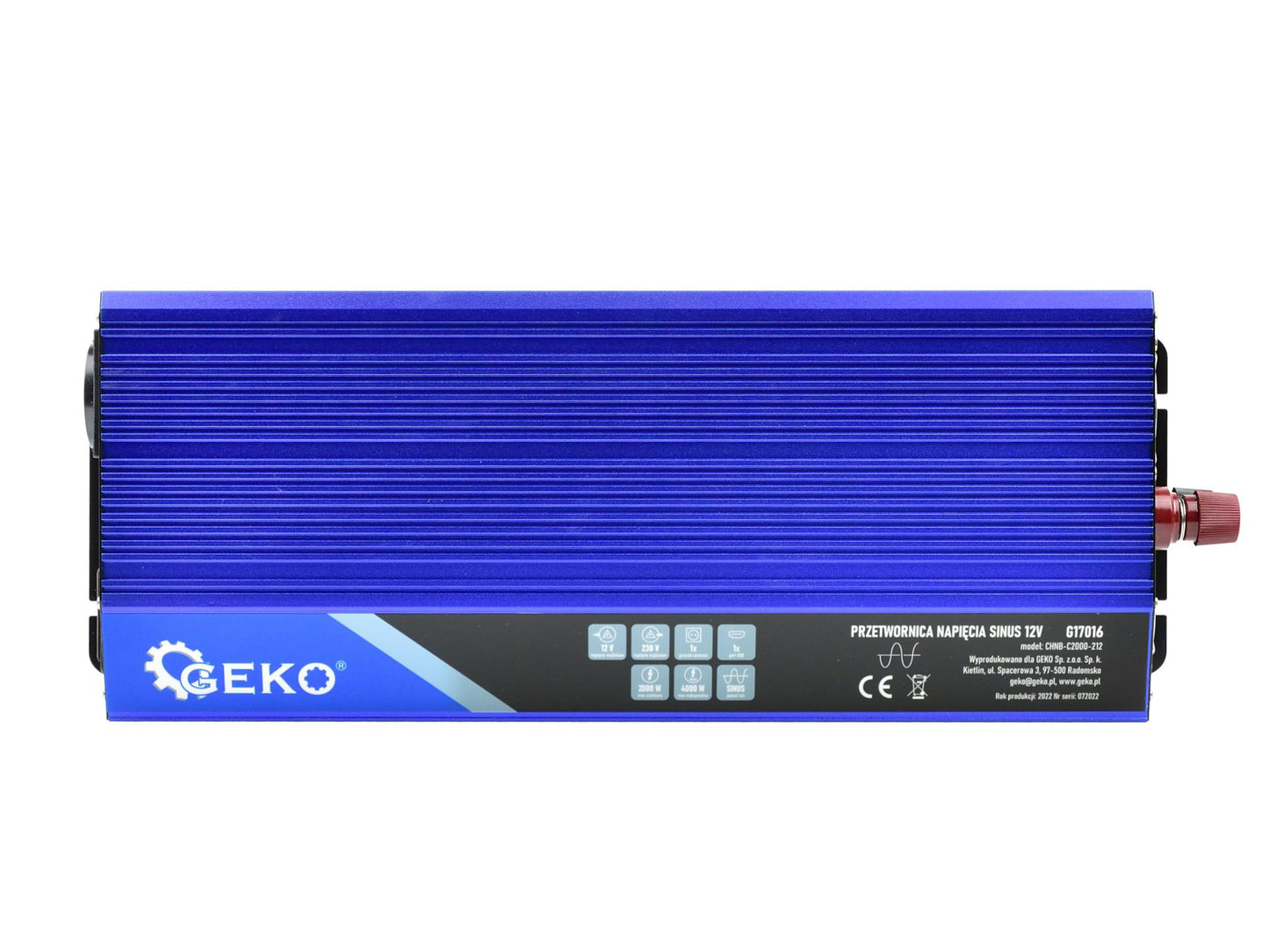 Convertor de tensiune, 12 V - 230 V, 2000 W - 4000 W, Geko G17016