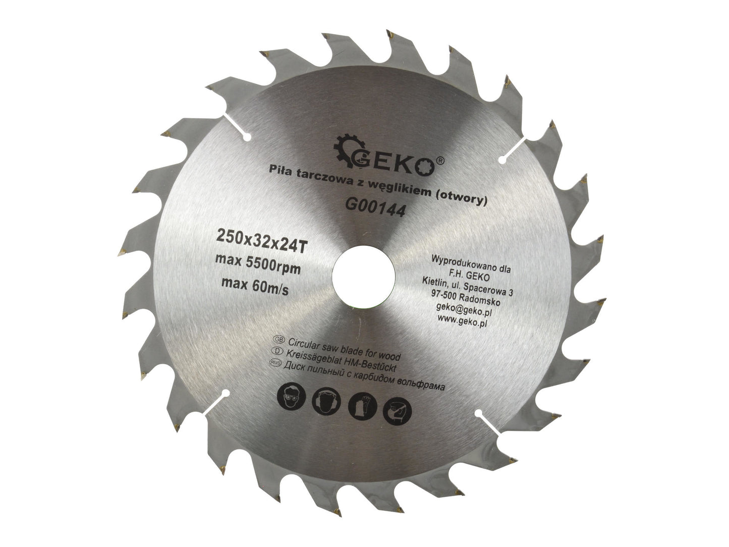Disc fierastrau circular pentru lemn, 250 x 32 x 24 T, Geko G00144