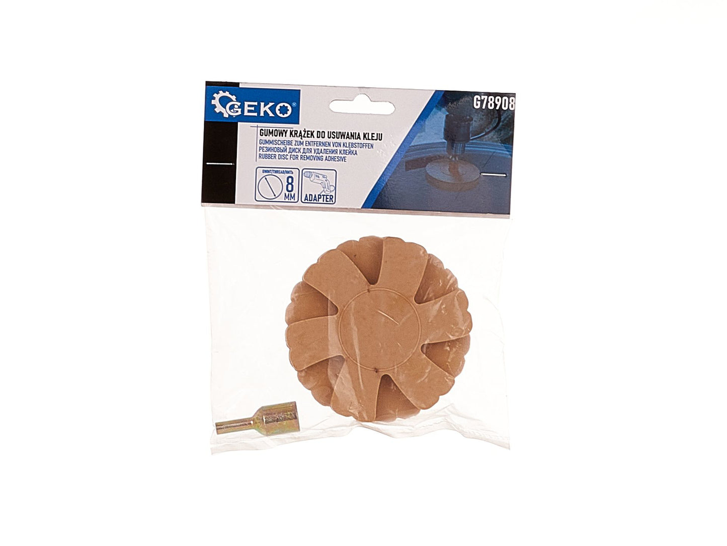 Disc de cauciuc pentru indepartarea lipiciului cu adaptor, Geko G78908