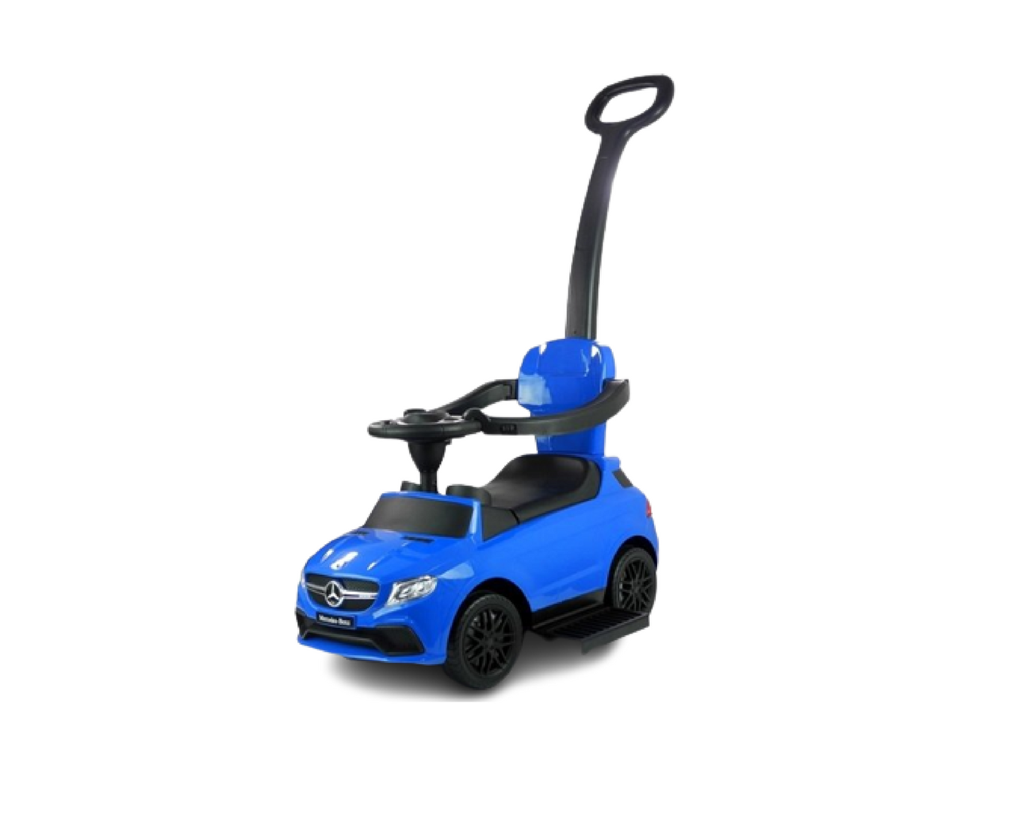 Masinuta Mercedes cu impingator pentru copii, sunet, componente detasabile, Albastru, Lean 2335