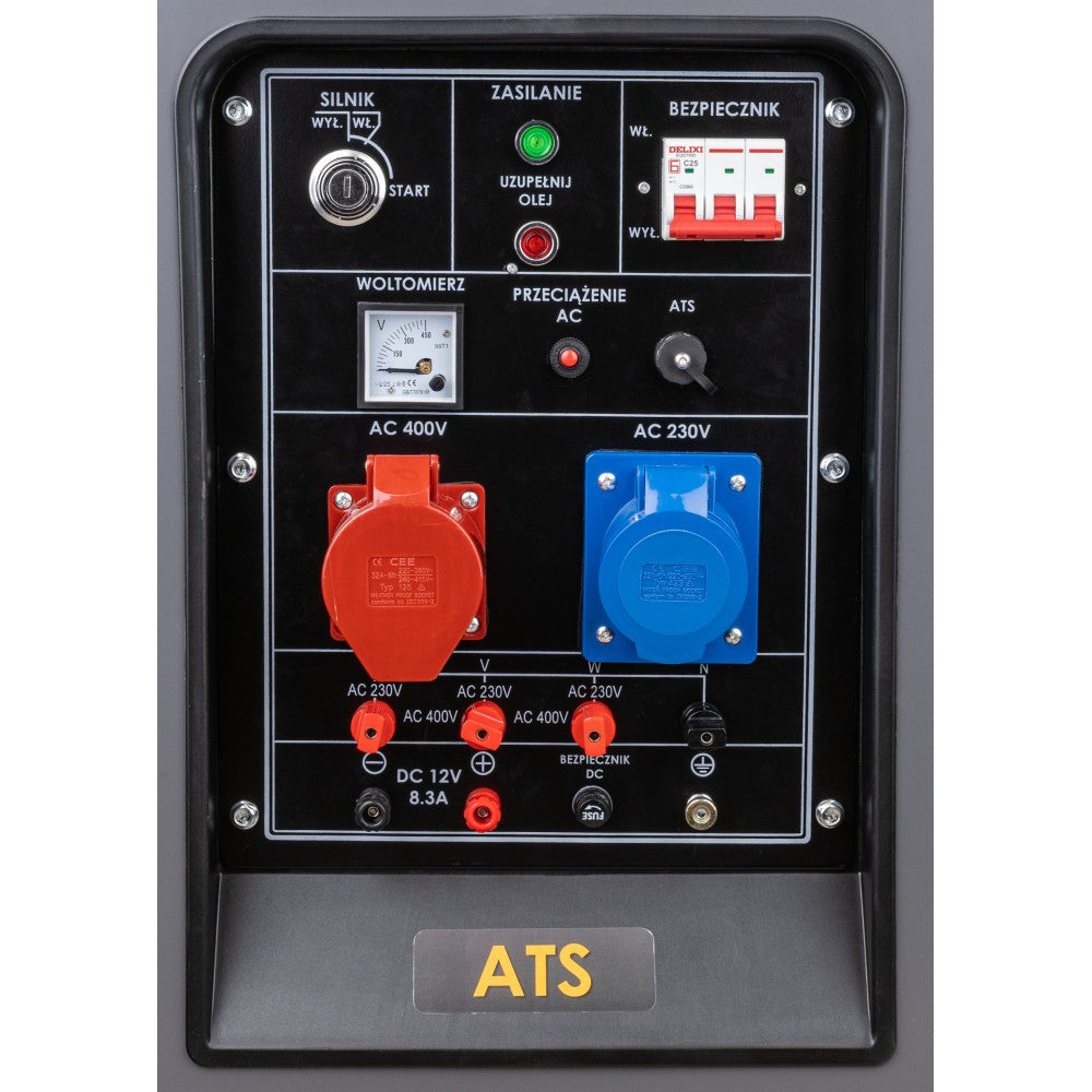 Generator de curent pe motorina PM-AGR-18000MD, 18 kW, 230 V / 400 V, 12 V, Powermat PM1227