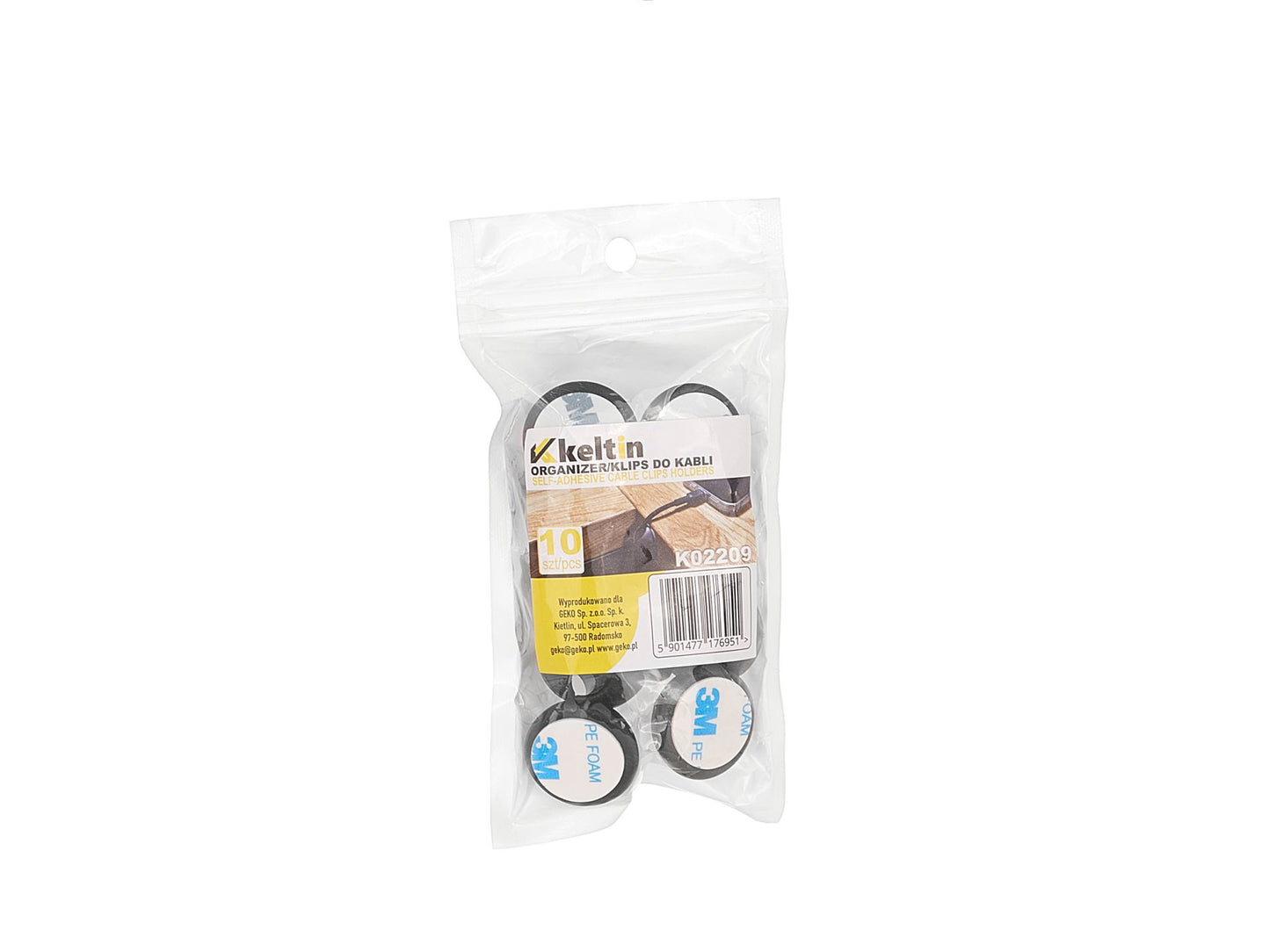 Set organizatoare cabluri, 28 x 28 mm, 10 elemente, Keltin K02209