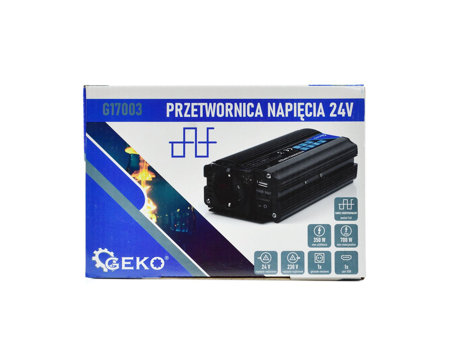 Convertor de tensiune 24V/230V 350/700W, GEKO G17003