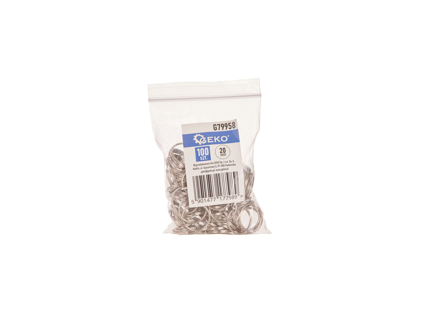 Set inele pentru breloc, 100 elemente, Geko G79958