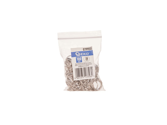 Set inele pentru breloc, 100 elemente, Geko G79958