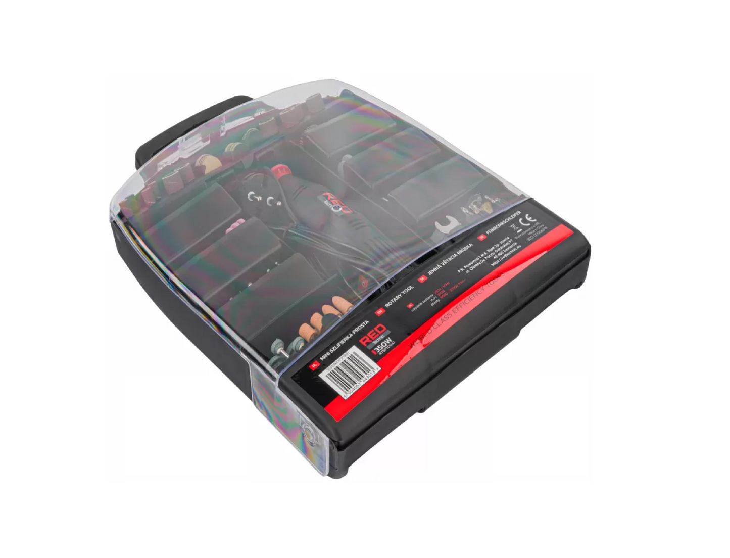 Mini polizor drept cu accesorii, 300 elemente, Red Technic RTSPT0047