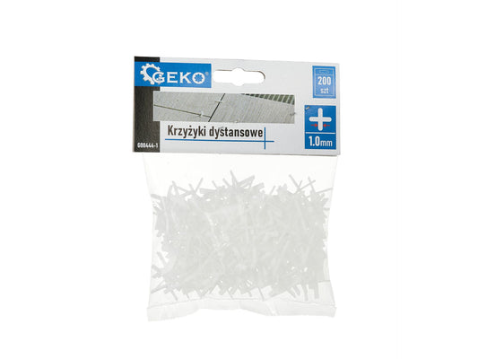 Set distantiere tip cruce pentru gresie si faianta, 1 mm,  200 elemente, Geko G00444-1