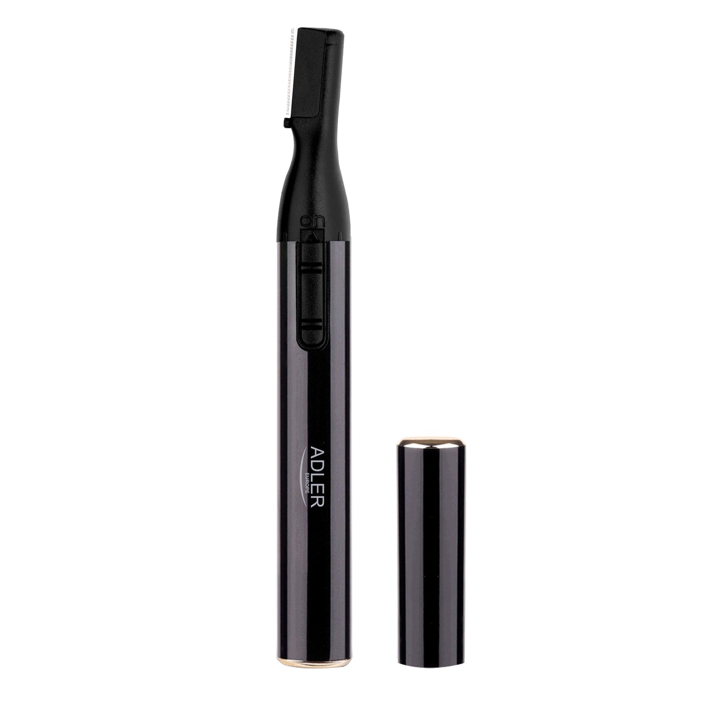 Trimmer pentru sprancene, pieptene cu doua fete, 3,5/1,5 mm, perie, fara fir, negru, Adler AD2934B