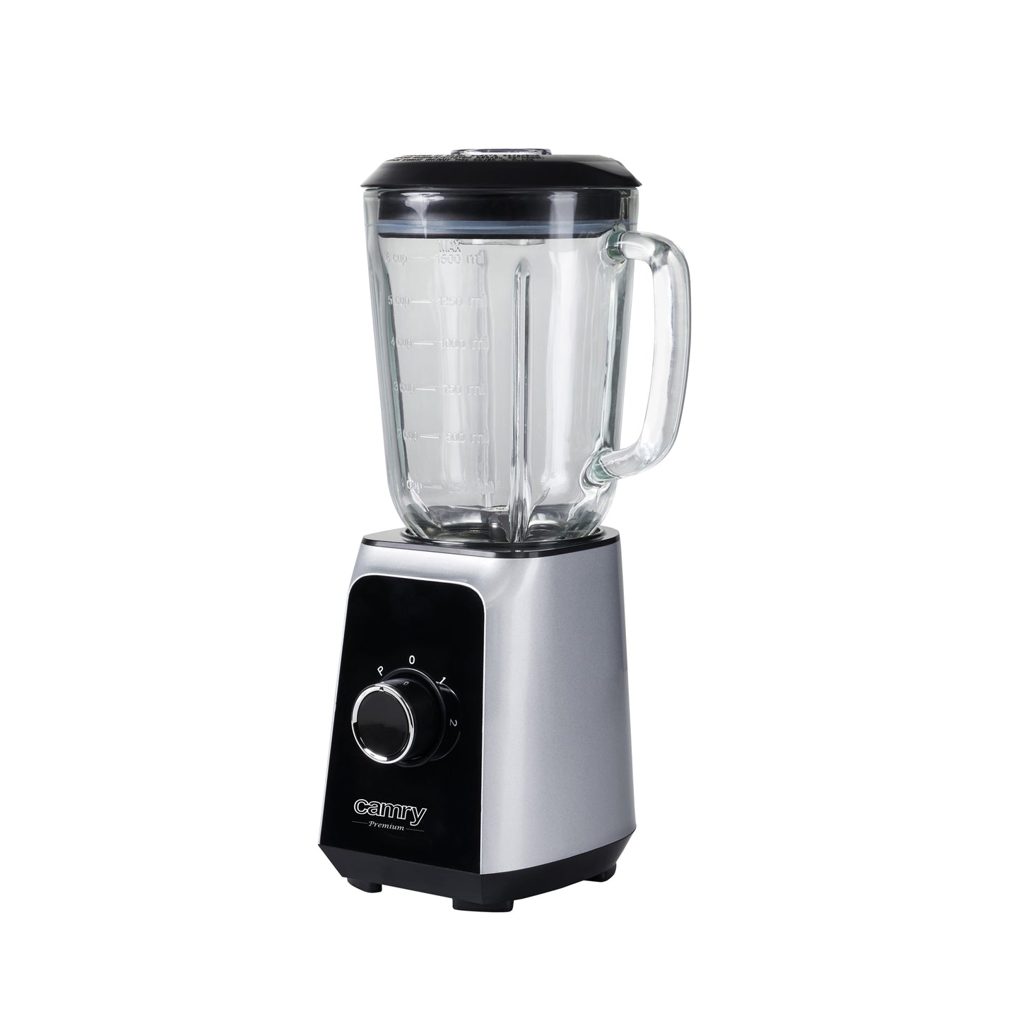 Blender, 1000 W, 22000 rpm, bol sticla 1.5 l, 4 lame, functie smoothie, zdrobire gheata, Inox / negru, Camry CR4077