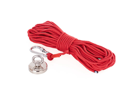 Set magnet neodim, franghie de 20 m si manusi, 85 kg, Geko G02426