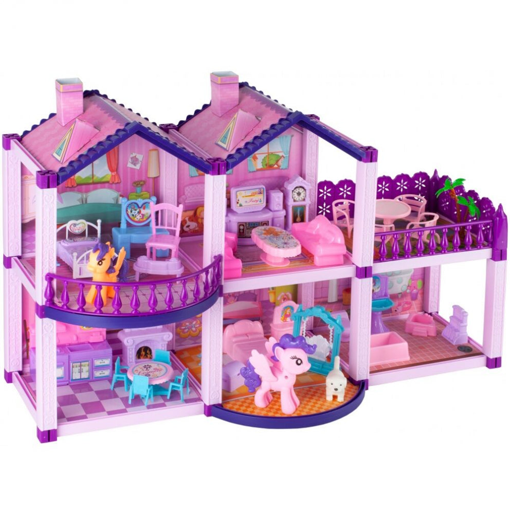 Casuta pentru papusi si ponei cu accesorii, MalPlay 108467