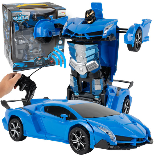 Masina robot cu telecomanda, dimensiuni robot 19 x 17 x 16 cm, dimensiuni masina 23 x 6 x 9.5 cm, MalPlay 109731
