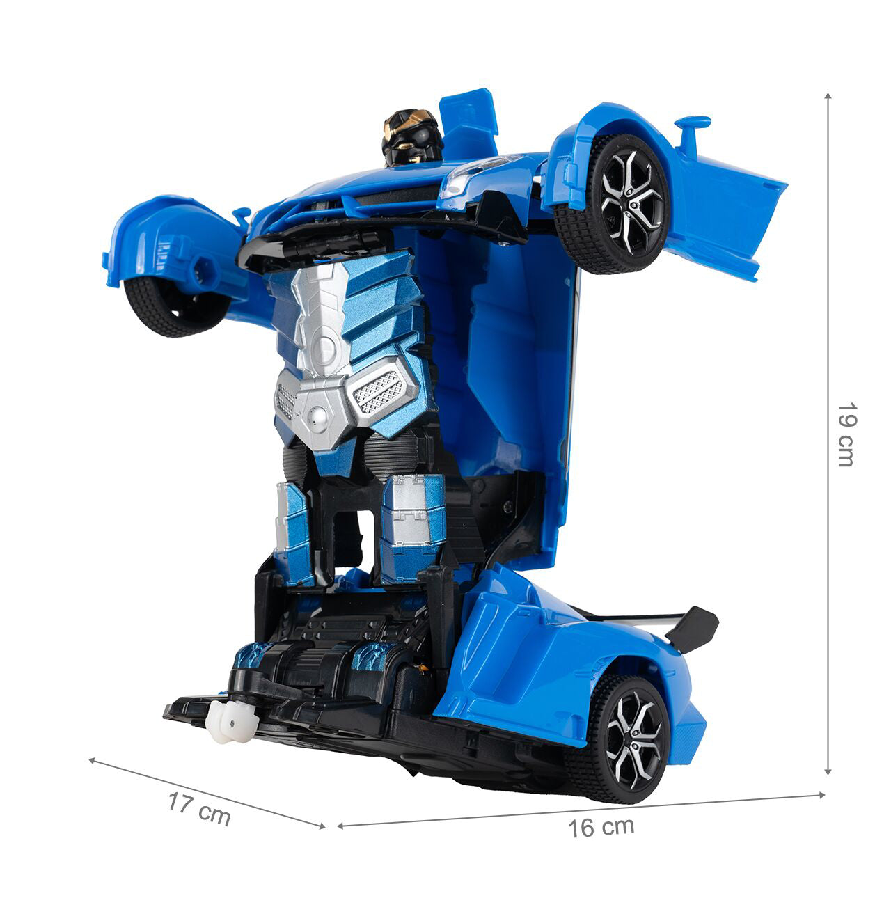 Masina robot cu telecomanda, dimensiuni robot 19 x 17 x 16 cm, dimensiuni masina 23 x 6 x 9.5 cm, MalPlay 109731