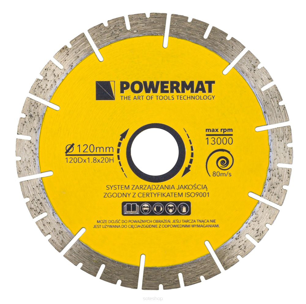 Disc diamantat segmentat PM-TDG-120M, 120 mm, Powermat PM1270