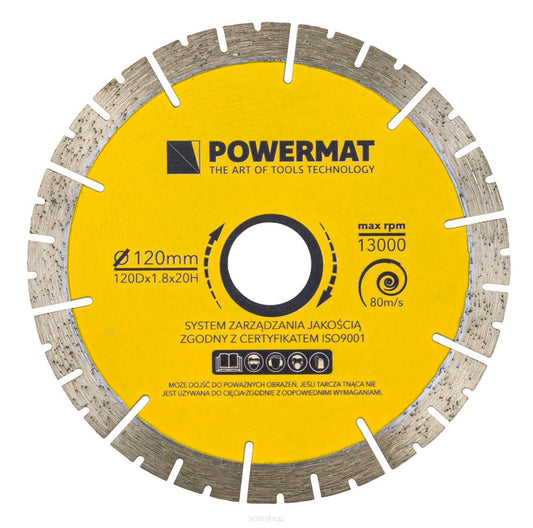 Disc diamantat segmentat PM-TDG-120M, 120 mm, Powermat PM1270