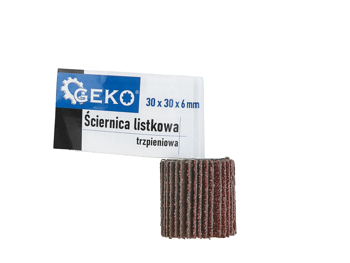 Disc abraziv cu clapete si tija, 30 x 30 x 6 mm, P60, Geko G78731