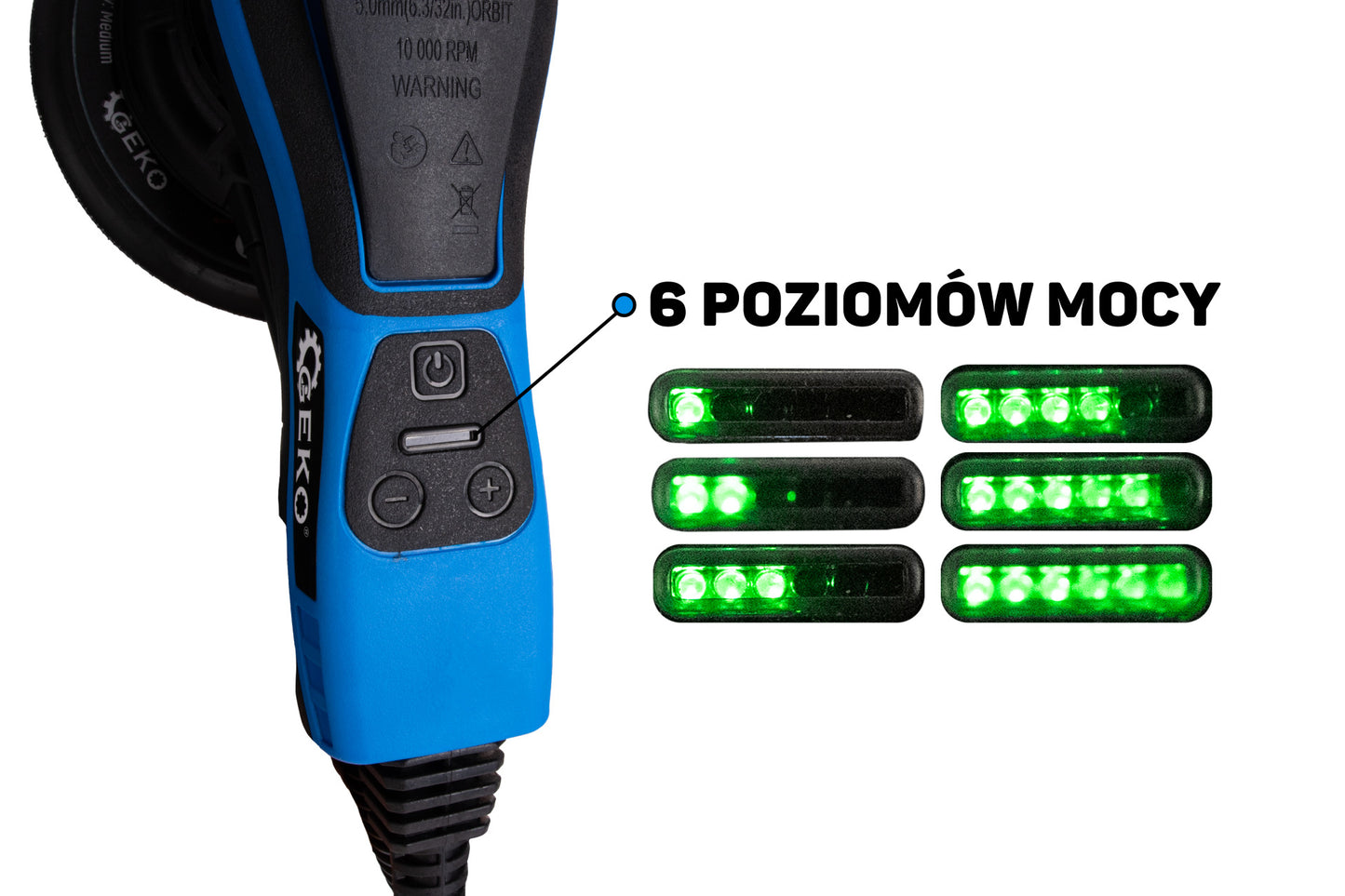 Slefuitor cu excentric fara perii, 150 mm, 350 W, viteza variabila, Geko G80811