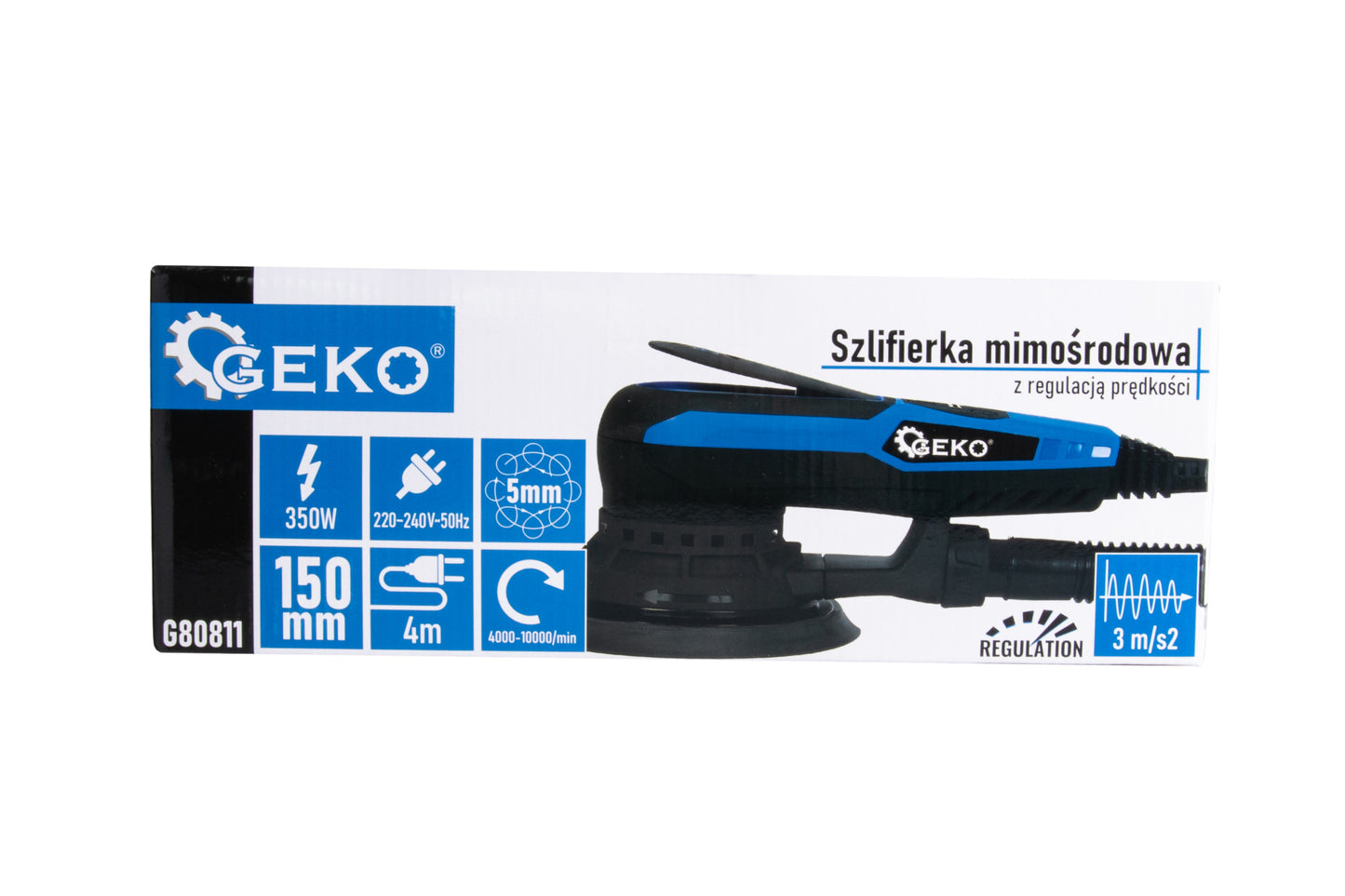 Slefuitor cu excentric fara perii, 150 mm, 350 W, viteza variabila, Geko G80811