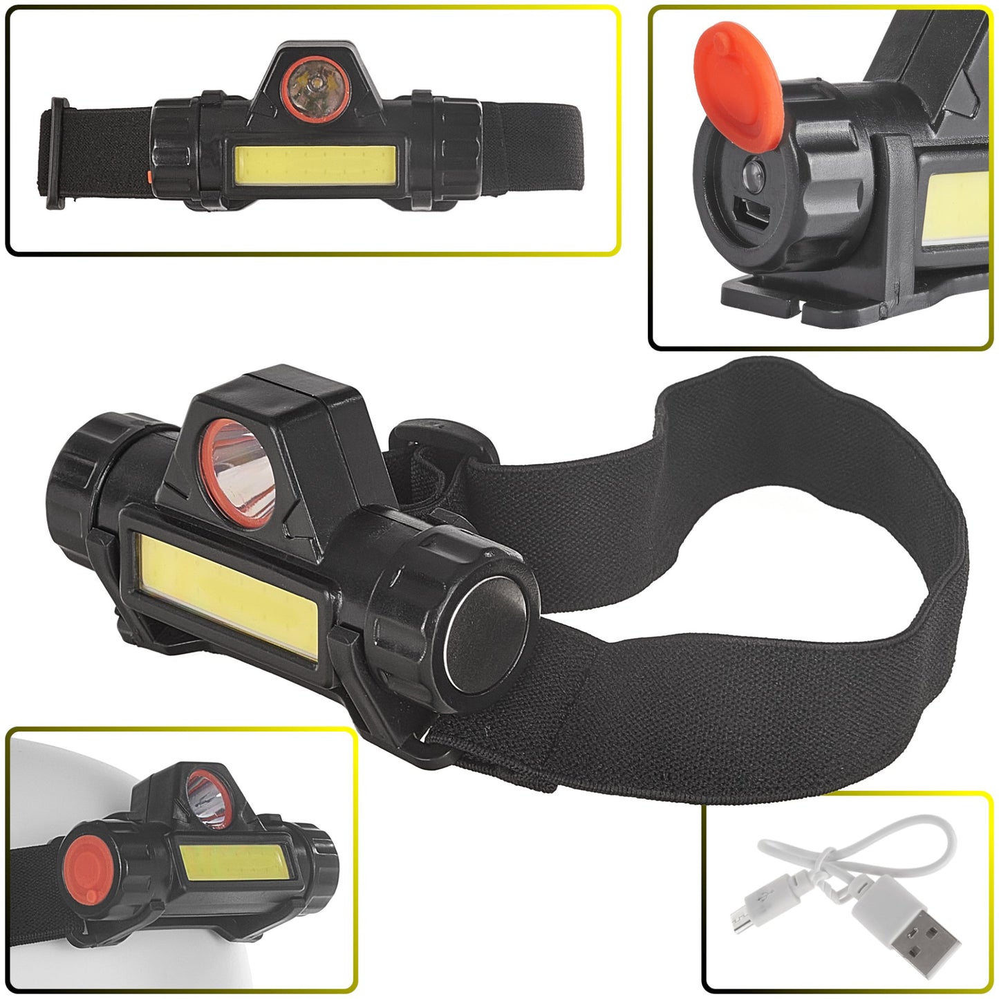 Lanterna LED COB pivotanta montabila pe cap, 3 W, XPE , 800 mAh, IP20, Keltin K02003