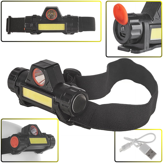 Lanterna LED COB pivotanta montabila pe cap, 3 W, XPE , 800 mAh, IP20, Keltin K02003