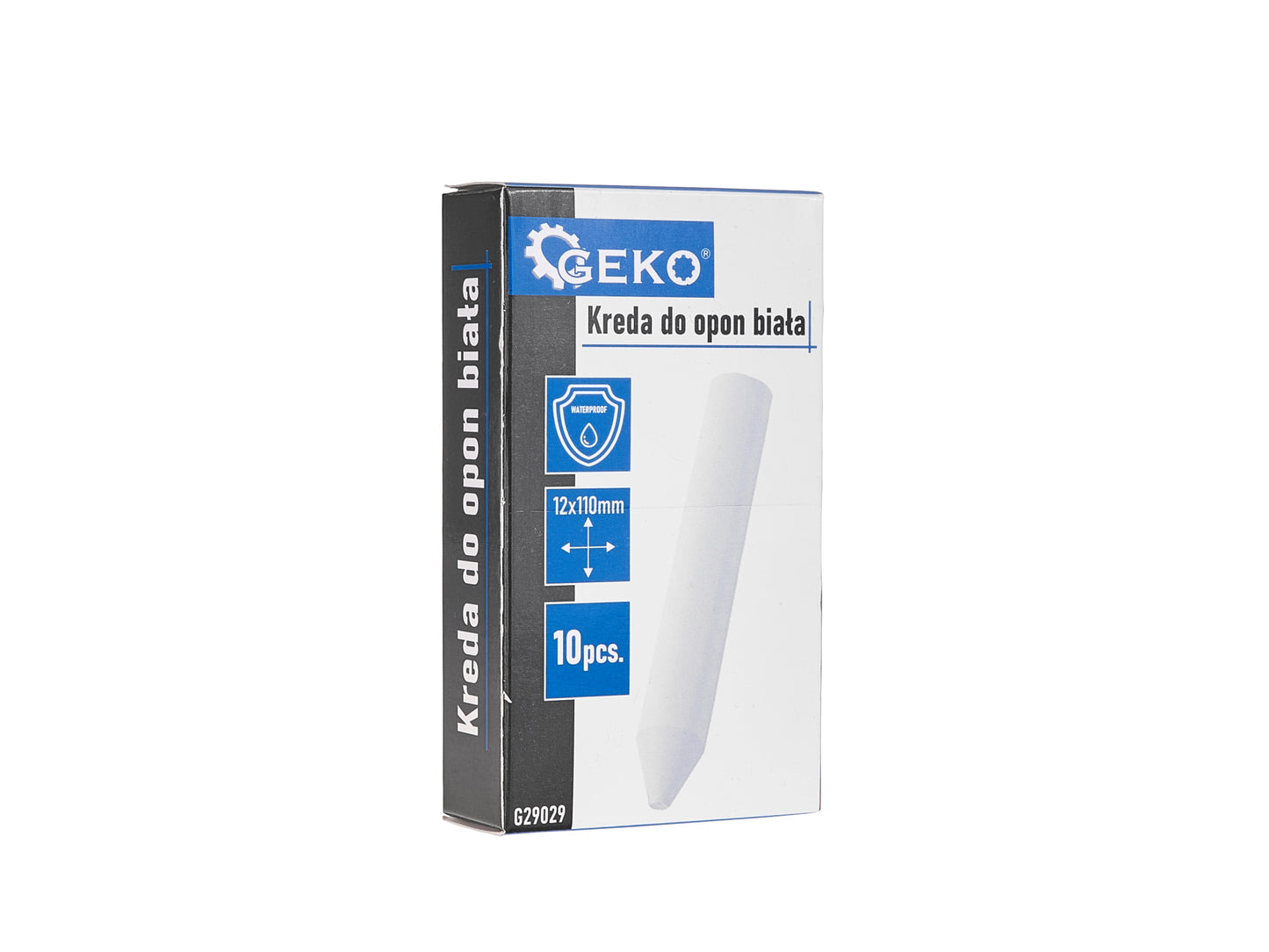 Set creta impermeabila pentru marcarea anvelopelor, alb, 12 x 110 mm, 10 elemente, Geko G29029