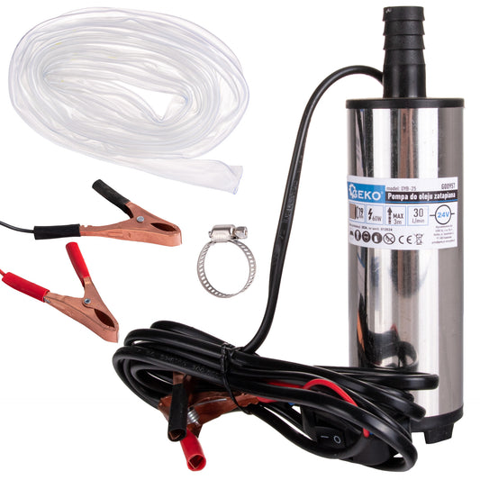 Pompa electrica submersibila pentru transfer combustibil, 24 V, 52 mm, cablu 3 m, Geko G00957