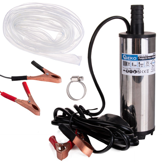 Pompa electrica submersibila pentru transfer combustibil, 12 V,  52 mm, cablu 3 m, Geko G00956