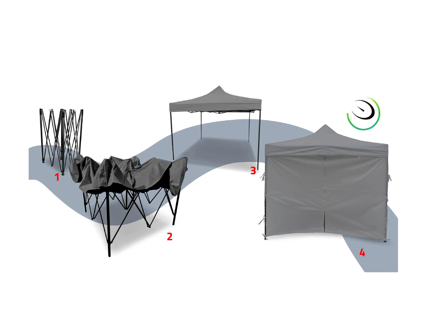 Pavilion de gradina Sunwaal, gri, 300 x 300 cm, MalTec 111248
