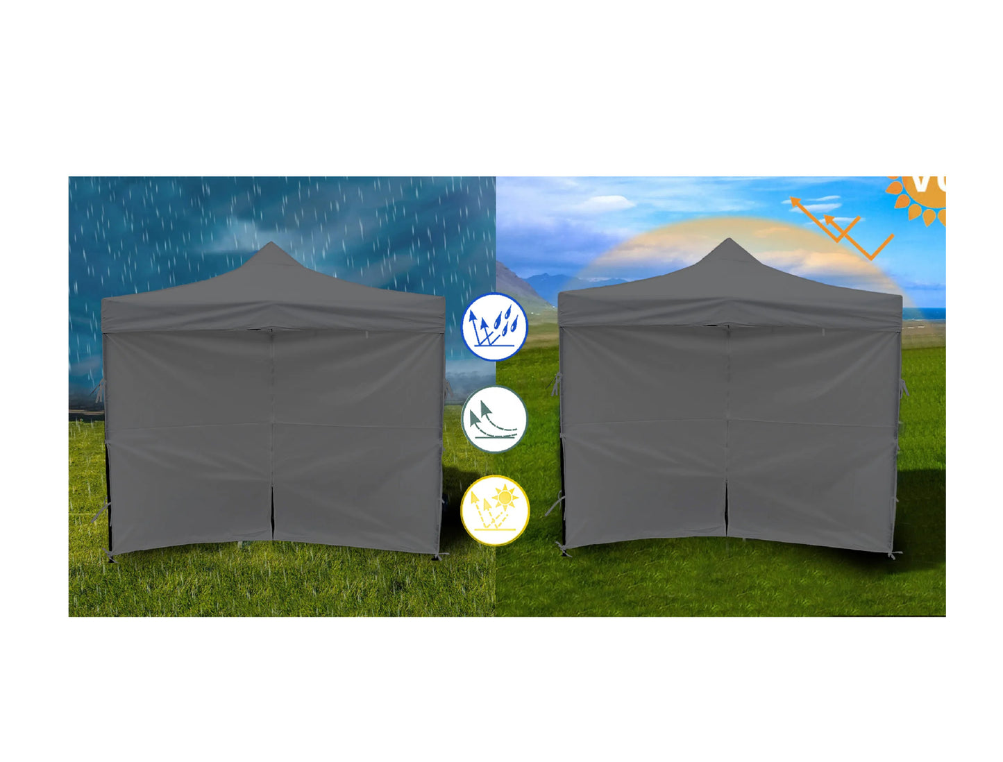 Pavilion de gradina Sunwaal, gri, 300 x 300 cm, MalTec 111248