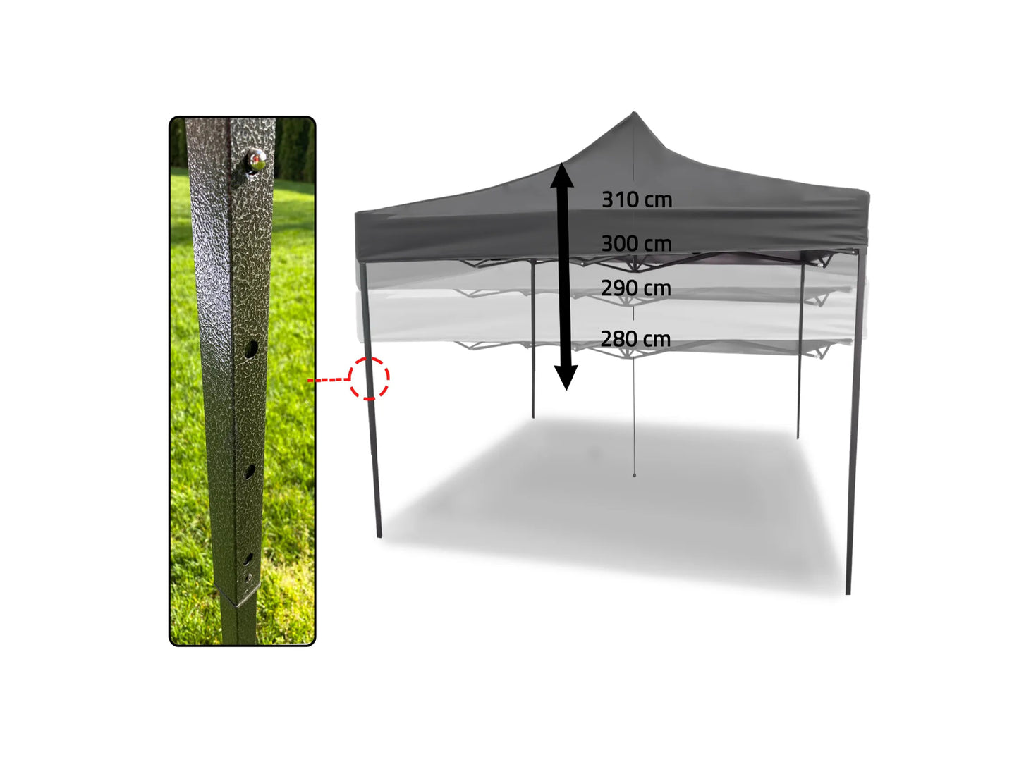 Pavilion de gradina Sunwaal, gri, 300 x 300 cm, MalTec 111248