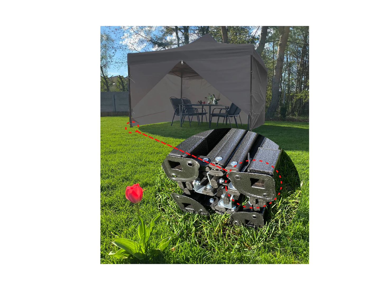 Pavilion de gradina Sunwaal, gri, 300 x 300 cm, MalTec 111248