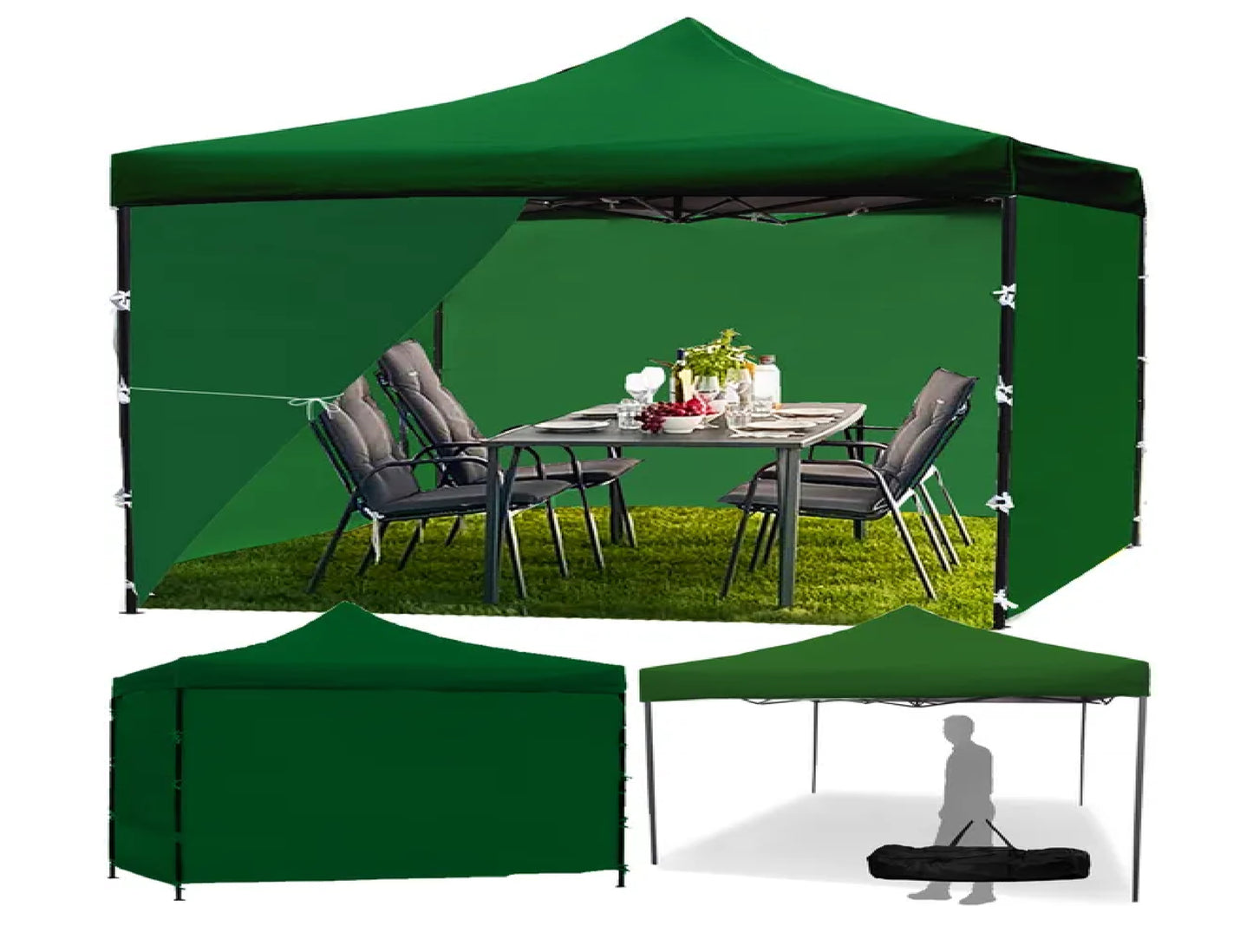 Pavilion de gradina verde Sunwaal, 300 x 300 cm, MalTec 111249