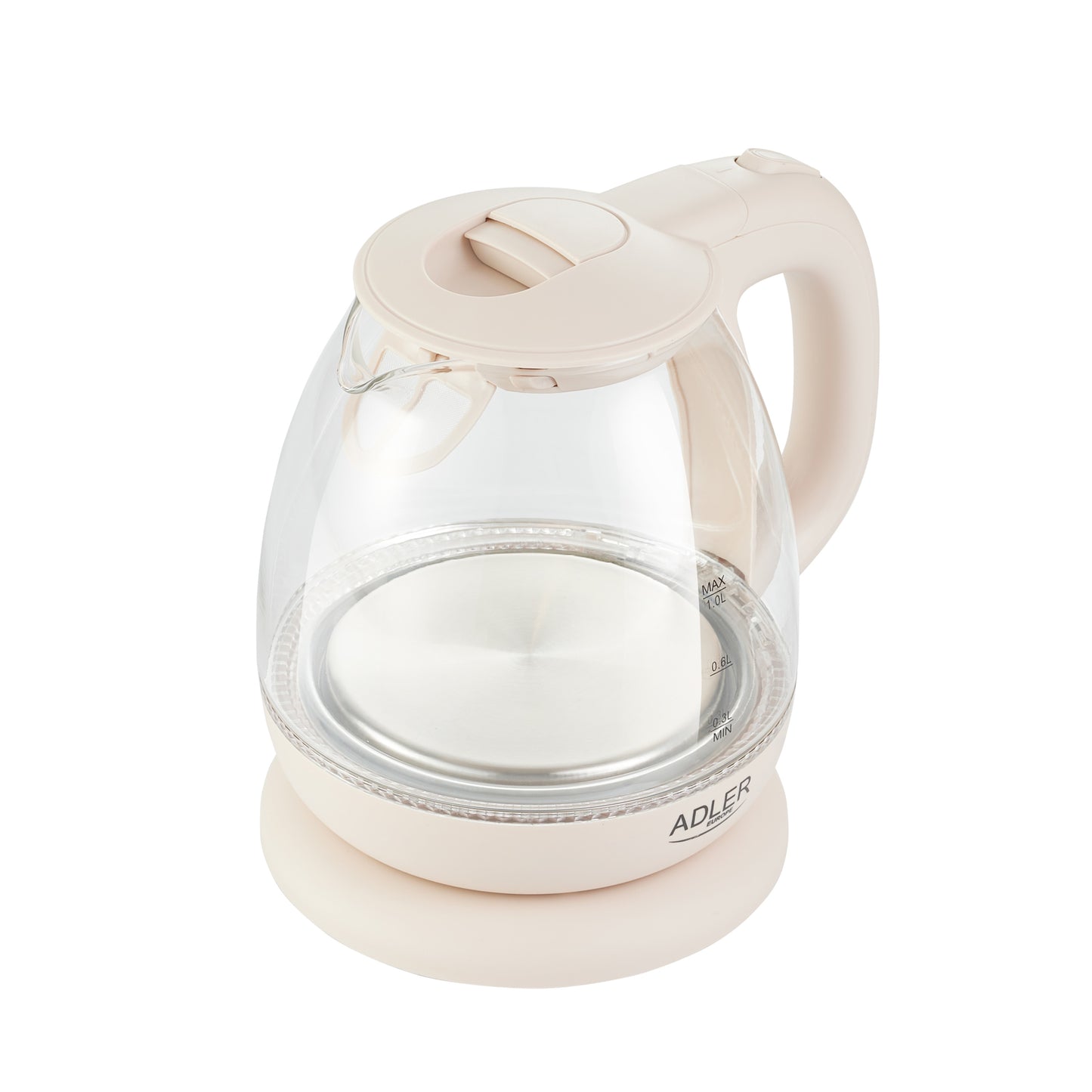 Fierbator electric din sticla, 1 l, 1100 W, gri, Adler AD1283g