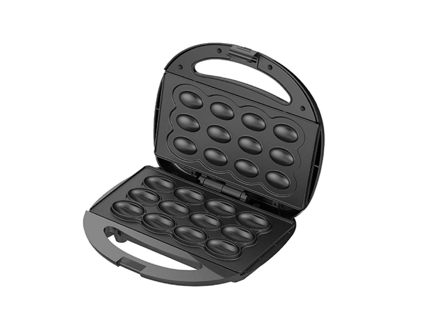 Aparat pentru copt forme coji de nuci, 12 forme, 1200 W, negru, indicator luminos, placi neaderente, Adler AD3071