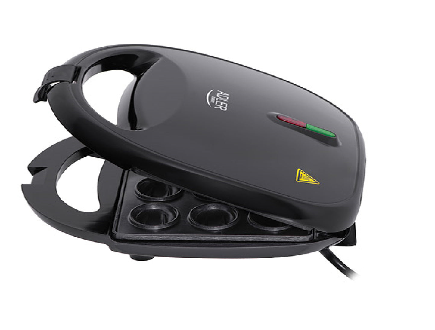Aparat pentru copt forme coji de nuci, 12 forme, 1200 W, negru, indicator luminos, placi neaderente, Adler AD3071