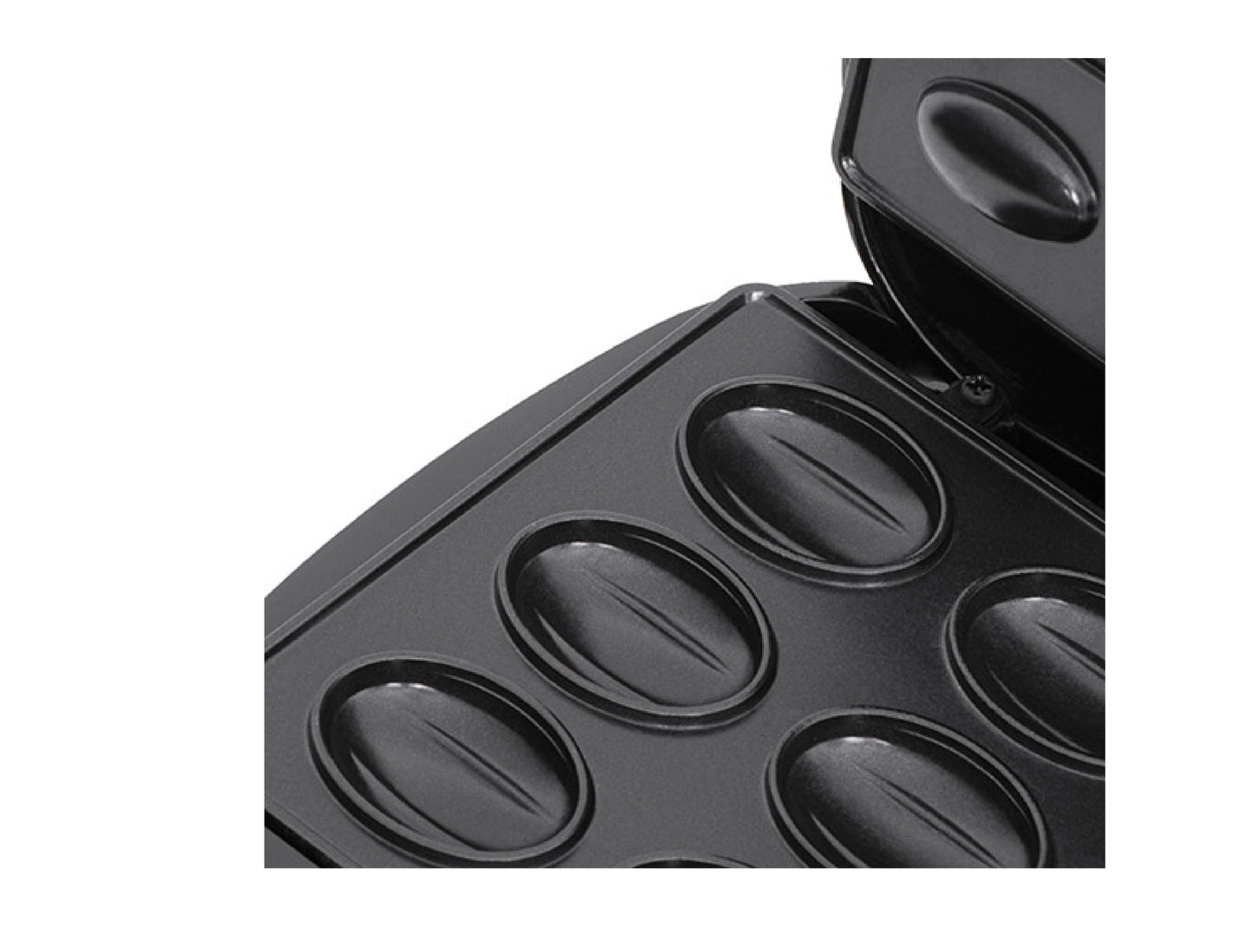 Aparat pentru copt forme coji de nuci, 12 forme, 1200 W, negru, indicator luminos, placi neaderente, Adler AD3071