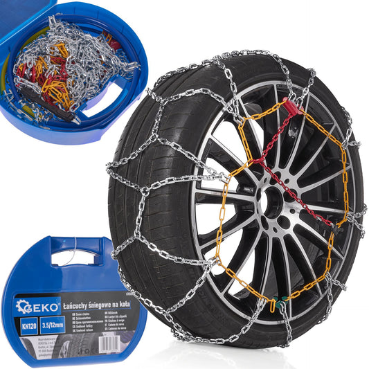 Set lanturi de zapada pentru roti, KN120 3.5/12mm, Geko G73877