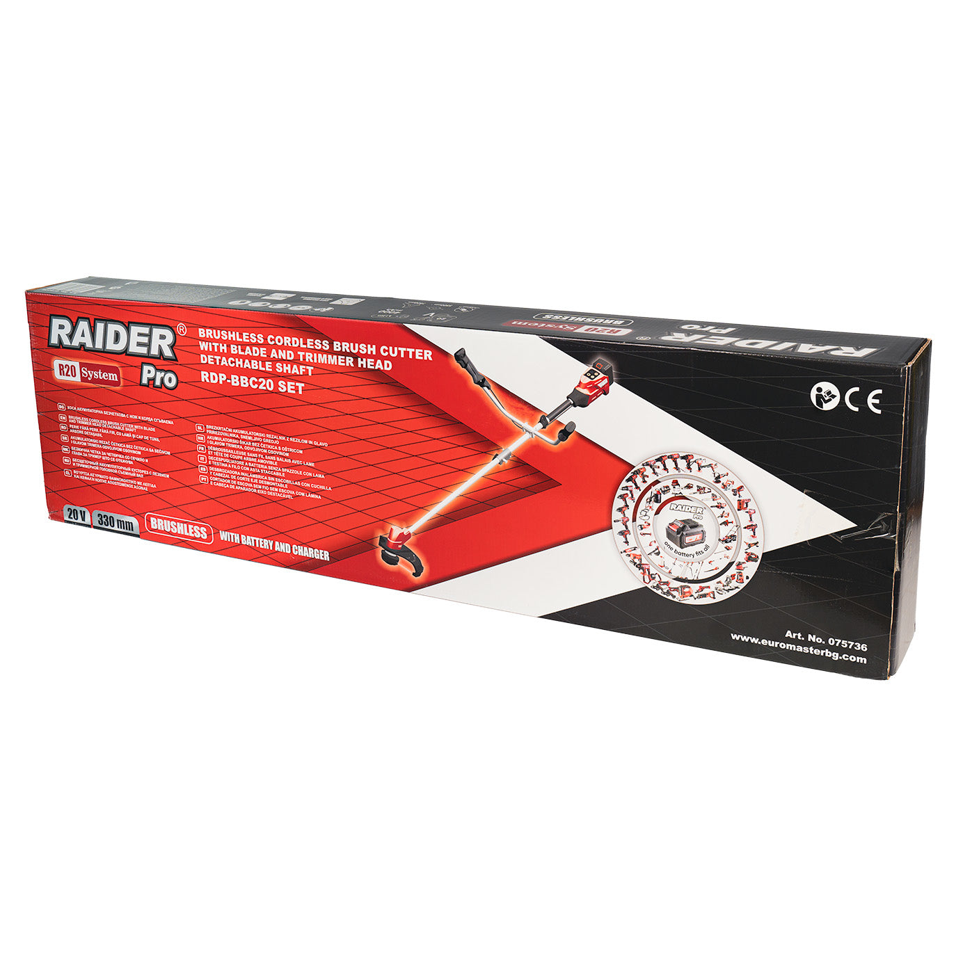 Trimmer electric cu lama / mosor RD-BBC20, 20 V, 4 Ah, Raider 075736
